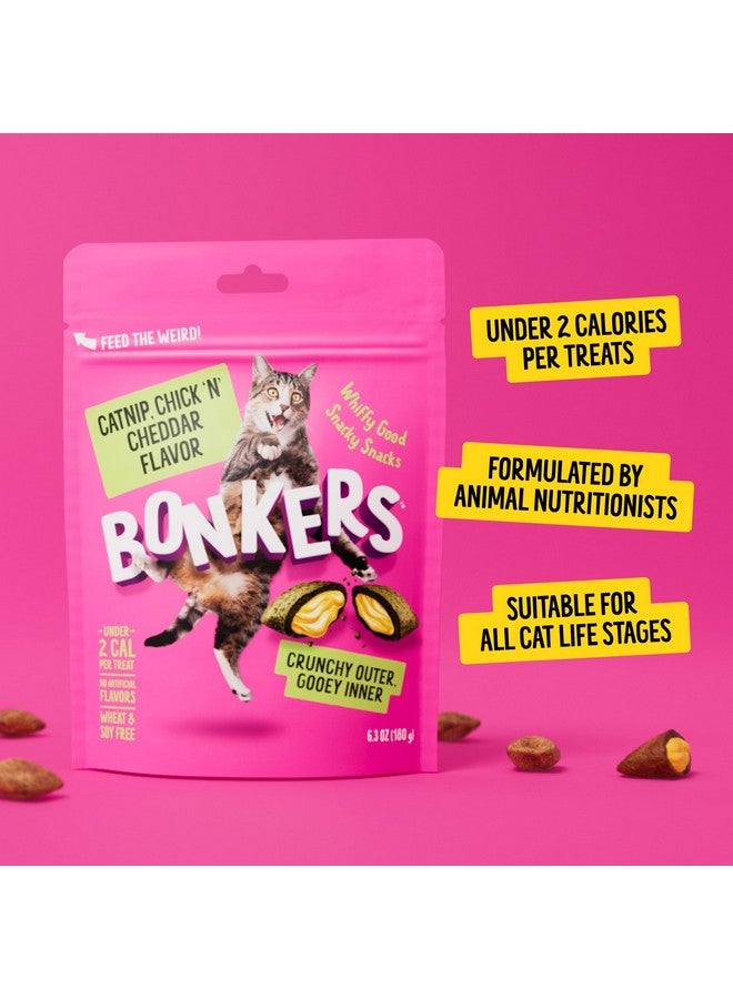 Bonkers Cat Treats, Catnip, Chick N' Cheddar Flavor, 6.3 OZ, Cat Treats, Training, All Breeds & Ages, Food Topper, Resealable Pouch (6 Pack) - Image 2