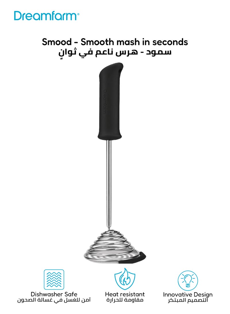 Dreamfarm One-Handed Vegetable & Potato Masher | Stainless Steel Spring Coil | Soft Grip | Bowl Scraper | Dishwasher Safe | Heat Resistant 500°F | 29cm x 9cm x 3.5cm - Image 1