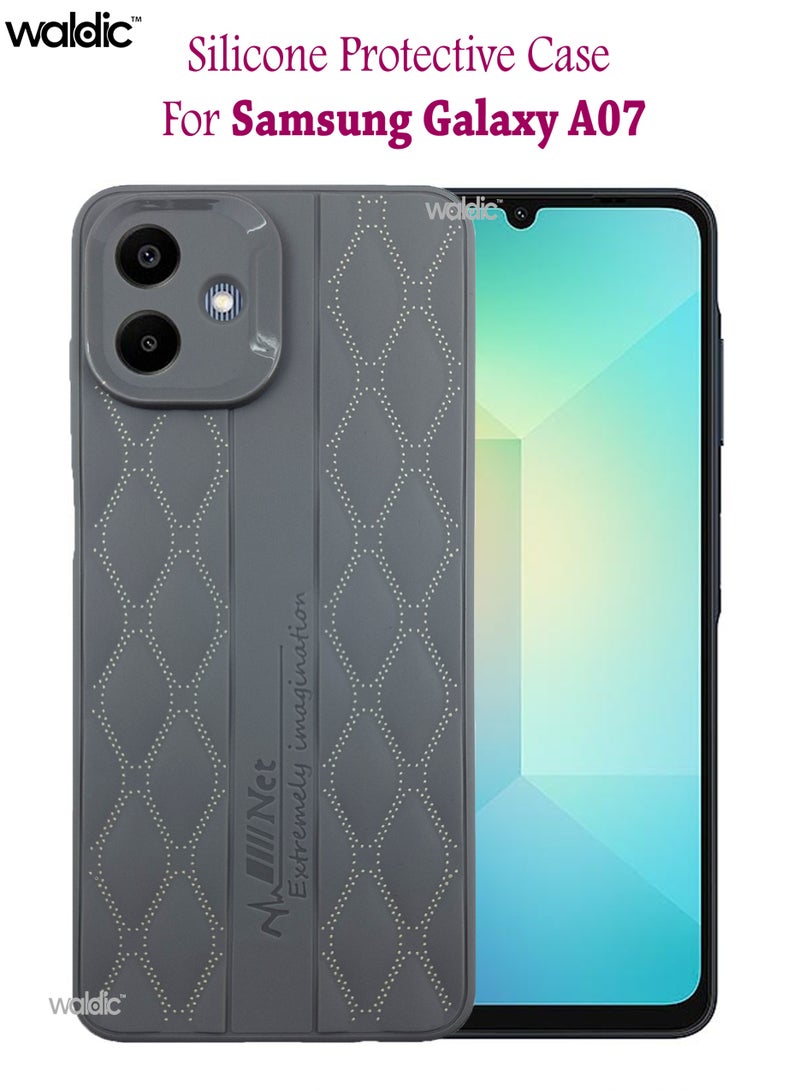Waldic Samsung Galaxy A07 Premium Case | Premium Silicone Case Cover Designed for Samsung Galaxy A07 | Samsung Galaxy A07 Case Camera and Drop Protection Thin Protective Back Cover Case for Samsung Galaxy A07 - Grey - Image 1