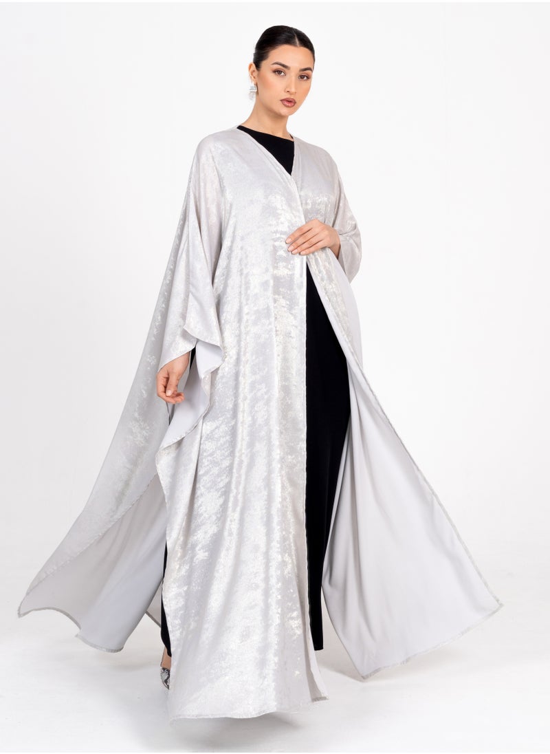 Rosette Abaya Off White Stylish Bisht  - Image 1