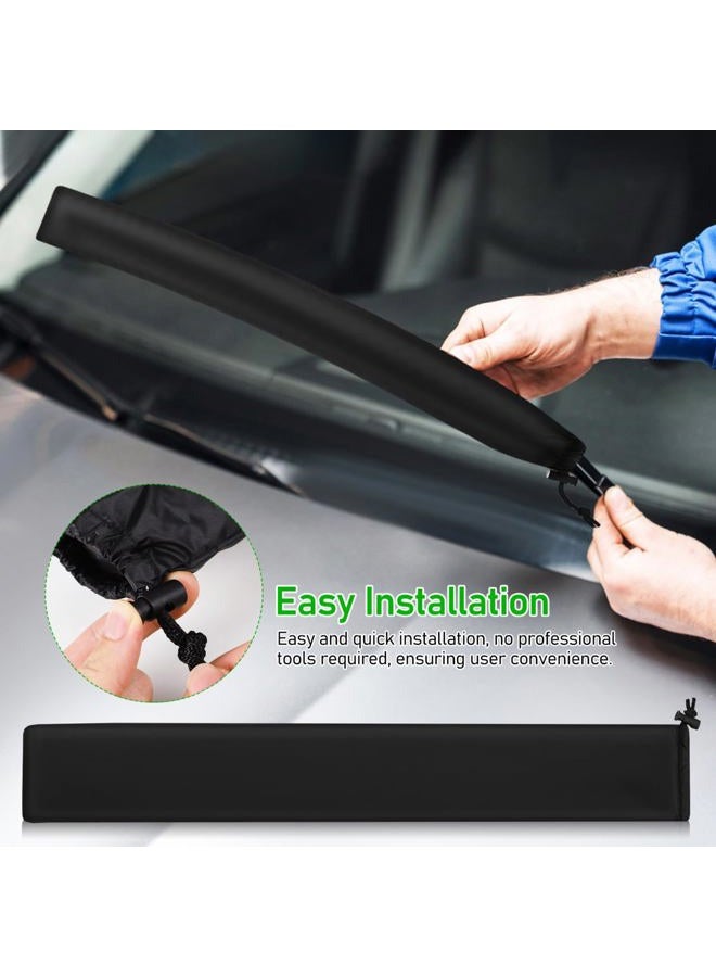 TOPPERFUN 1 Pair Car Windshield Wipers Dust Cover Auto Front Wiper Protective Guards for Cars Trucks Black - Image 4