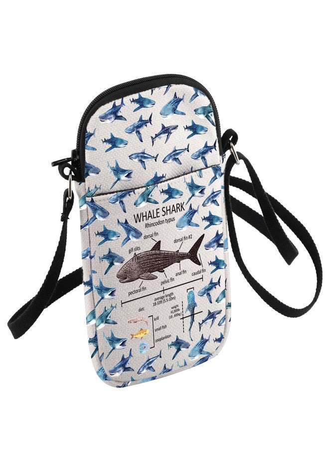 HOLLP Whale Shark Lover Gift Whale Shark Anatomy Crossbody Bag Ocean Animal Christmas Birthday Travel Small Sling Bag (WHALE SHARK) - Image 1