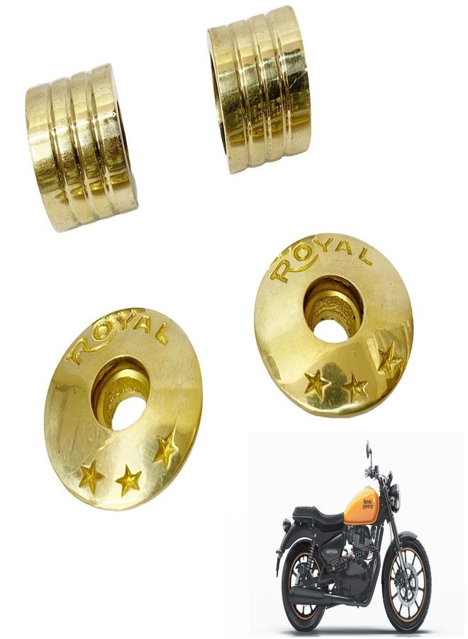 Ozango Bike Antique Desgin Star Logo Handle Bar Weight Handlebar Weight Pure Brass Golden Suitable for RE Meteor 650 - Image 1