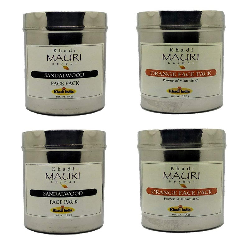 Khadi Mauri Orange And Sandal Wood Face pack 100 g Each 400 g