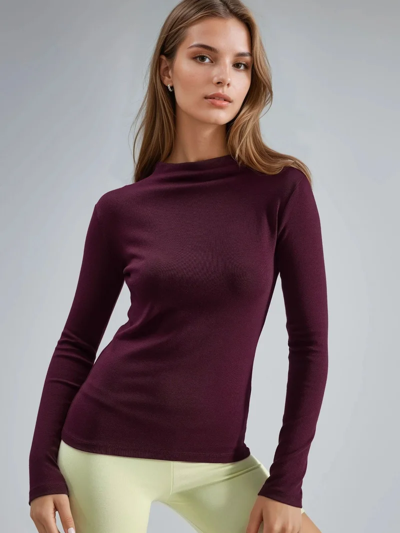 Busem BUSEM Slim Fit Half Turtleneck Blouse