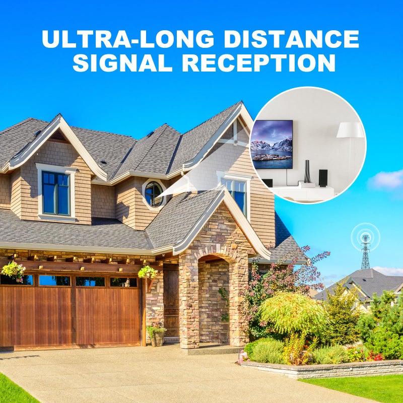 DAANT TV Antenna Indoor Long Range, Supports 4K 1080p Digital Antenna for Smart TV Indoor with Signal Amplifier 16ft HDTV Coax Cable - Image 3