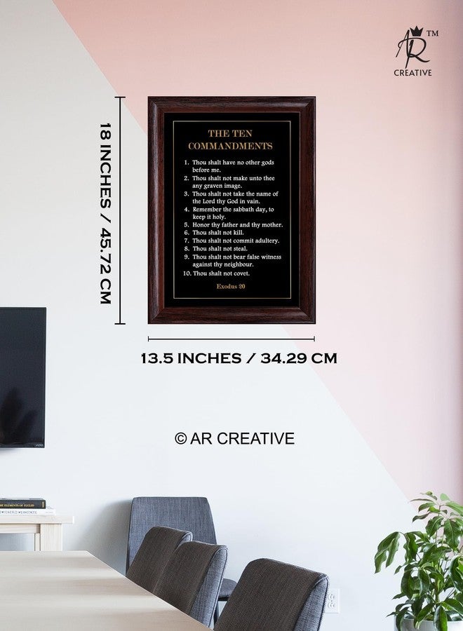 AR Creative The Ten Commandments - Bible Verse Wall Photo Framed Wall Poster, Bible Quotes Print with Frame, Home (18 inch x 13.5 inch) Multicolor - Image 4