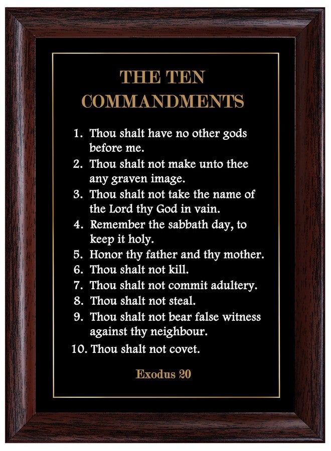 AR Creative The Ten Commandments - Bible Verse Wall Photo Framed Wall Poster, Bible Quotes Print with Frame, Home (18 inch x 13.5 inch) Multicolor - Image 1