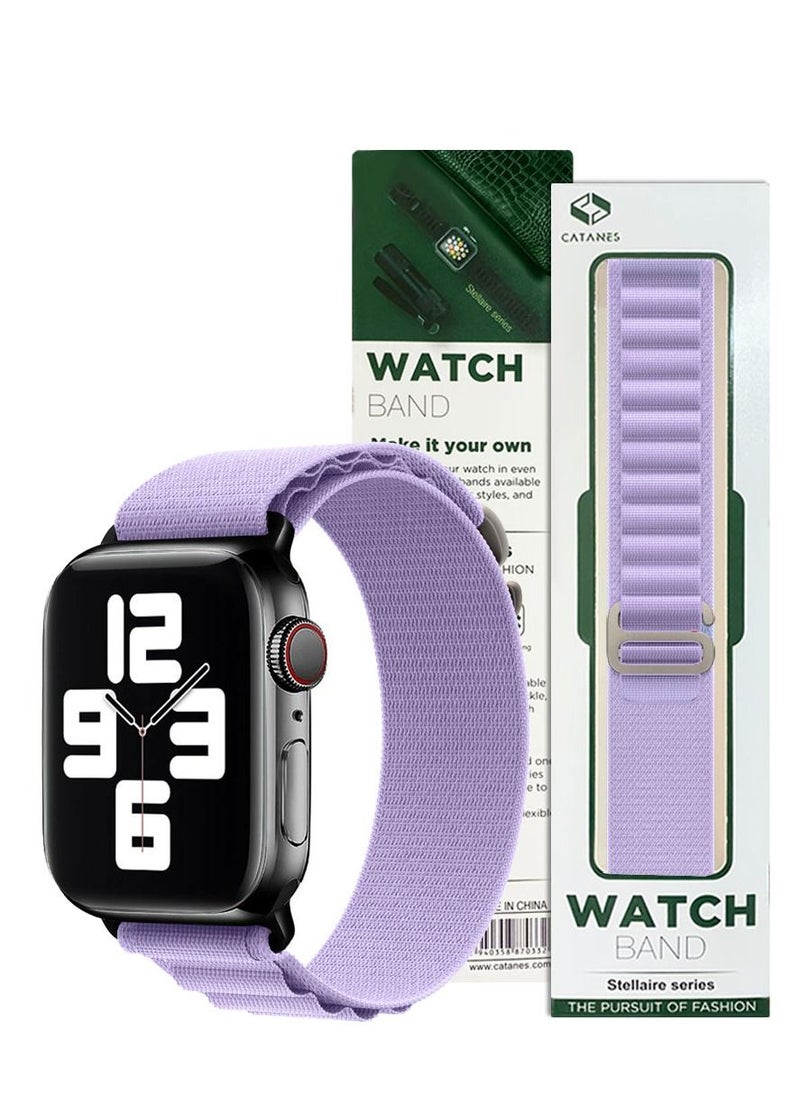 CATANES - Apple Watch Band Alpine Loop Band 38mm 40mm 41mm Women Men Adjustable with Metal G-Hook Strap for iWatch Series 7/SE/6/5/4/3/2/1 Purple - Image 1