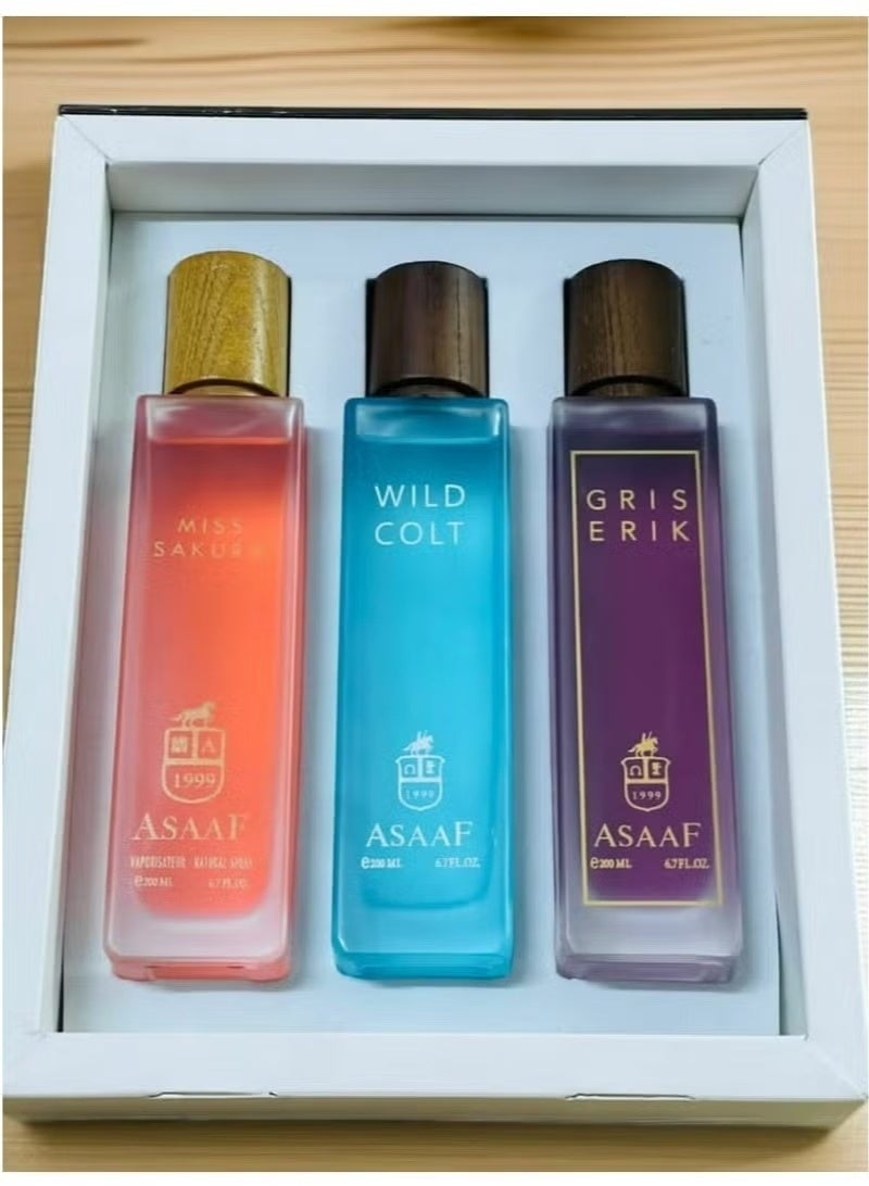 بكج عطور عساف 3 عبوات كل عبوة 200 مل