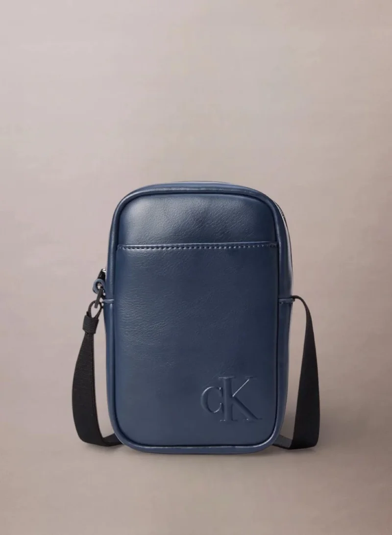 Embossed Monogram Logo Slim Reporter Bag
