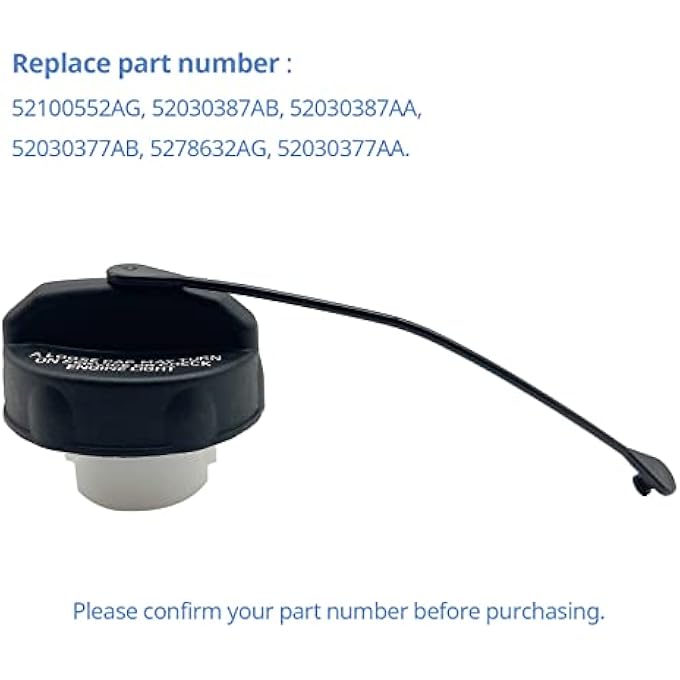 rayihni 52100552AG Gas Cap Fuel Tank Caps Replacement for 20002018 Jeep Wrangler JK Wrangler TJ Liberty Cherokee Compass Commander Grand Cherokee Dodge Ram 1500 Replace 52030387AA 52030377AB - Image 2