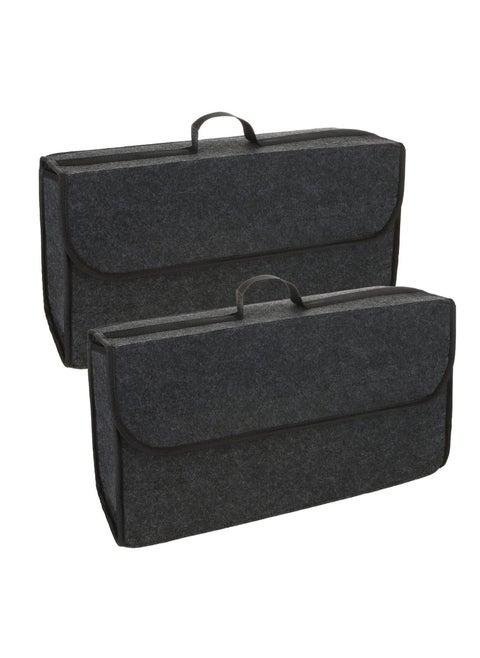 Car Boot Organiser Storage, 2 Pack Car Trunk Organizer, Small Car Trunk Boot Bags Box with Velcro Non Slip Car Accessories Declutter Tools Trunk Boot Tidy Storage Case for vw All Vehicles