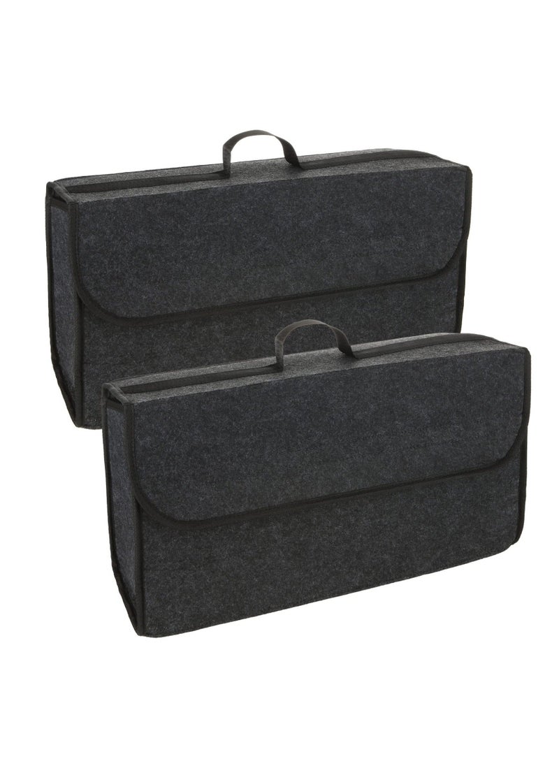 Generic - Car Boot Organiser Storage, 2 Pack Car Trunk Organizer, Small Car Trunk Boot Bags Box with Velcro Non Slip Car Accessories Declutter Tools Trunk Boot Tidy Storage Case for vw All Vehicles - Image 1