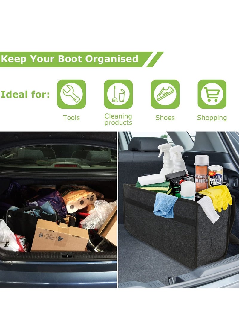 Generic - Car Boot Organiser Storage, 2 Pack Car Trunk Organizer, Small Car Trunk Boot Bags Box with Velcro Non Slip Car Accessories Declutter Tools Trunk Boot Tidy Storage Case for vw All Vehicles - Image 1
