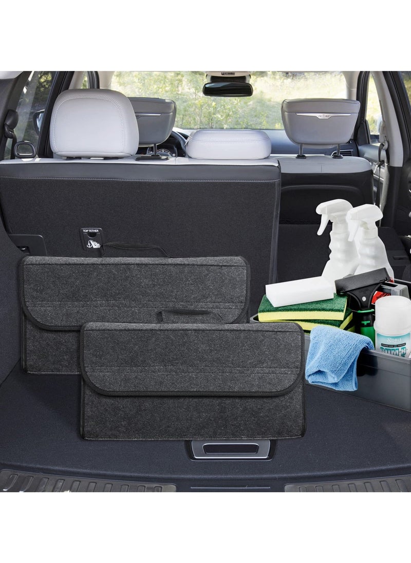Generic - Car Boot Organiser Storage, 2 Pack Car Trunk Organizer, Small Car Trunk Boot Bags Box with Velcro Non Slip Car Accessories Declutter Tools Trunk Boot Tidy Storage Case for vw All Vehicles - Image 1