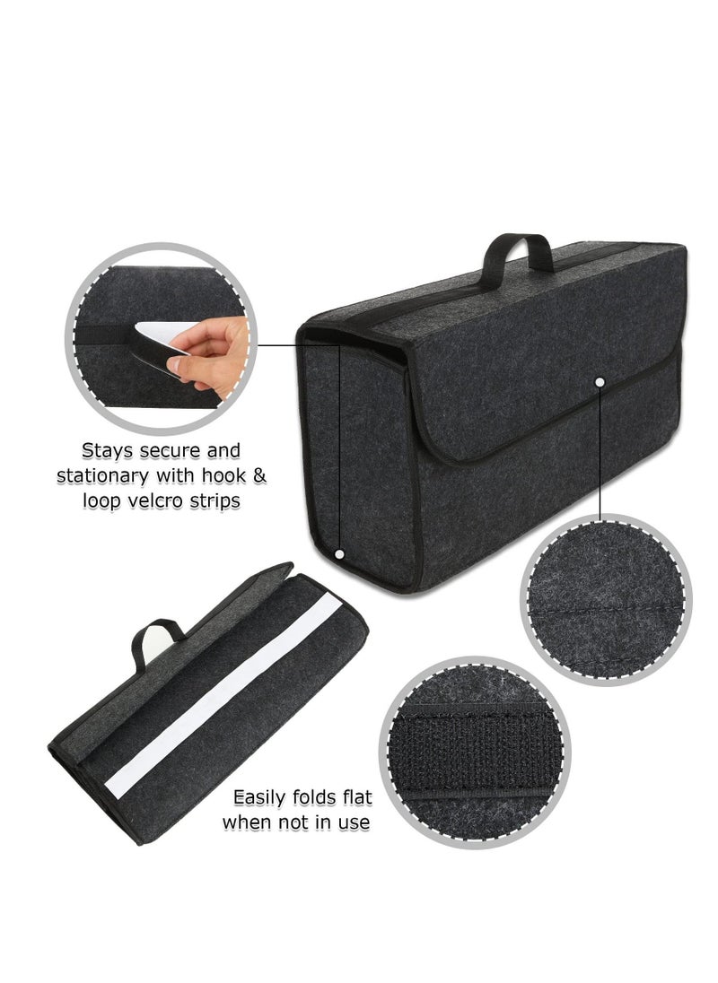 Generic - Car Boot Organiser Storage, 2 Pack Car Trunk Organizer, Small Car Trunk Boot Bags Box with Velcro Non Slip Car Accessories Declutter Tools Trunk Boot Tidy Storage Case for vw All Vehicles - Image 1