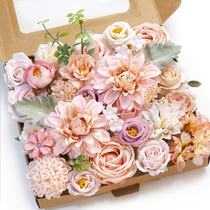 Pink Artificial Flowers Combo Box Wedding DecorFake FlowersFlowers for DecorationSilk Flowers for Home Decor IndoorCake FlowersFaux Flowers for Crafts