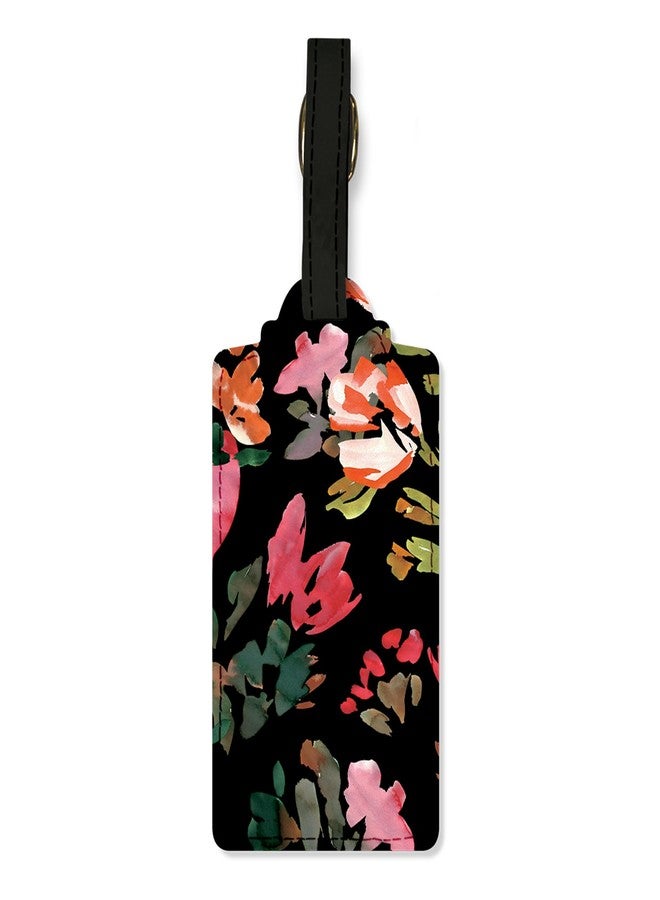 Lady Jayne Hazy Florals Black Vegan Leather Luggage Tag (80881) - Image 1