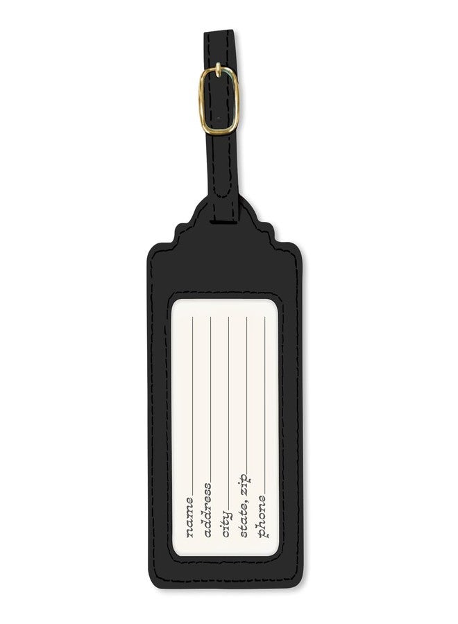 Lady Jayne Hazy Florals Black Vegan Leather Luggage Tag (80881) - Image 3