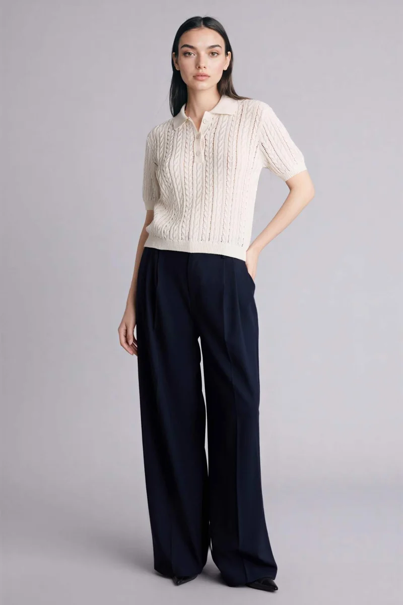 ديفاكتو Regular Fit Polo Collar Knitwear Pullover