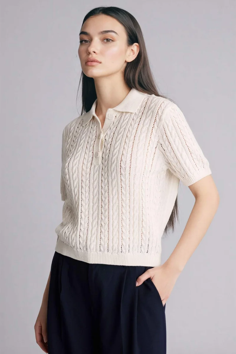 ديفاكتو Regular Fit Polo Collar Knitwear Pullover