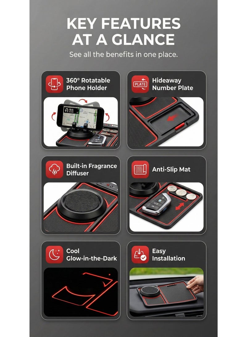 ThangCore 4-in-1 Car Accessory (Number Plate + Phone Holder + Air Freshener + Anti-Slip Mat) - Image 3