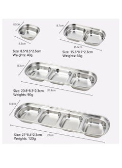 SYOSI Sauce Dish Stainless Steel Soy Tomato Sauce Salt Vinegar Sugar Spices Flavor Condiment Dip Bowls Korean BBQ Home Kitchen Plates  - Image 2