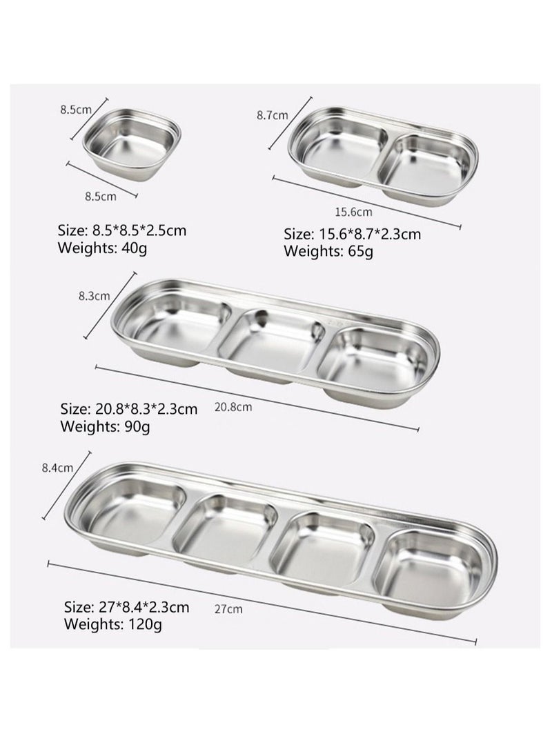 SYOSI Sauce Dish Stainless Steel Soy Tomato Sauce Salt Vinegar Sugar Spices Flavor Condiment Dip Bowls Korean BBQ Home Kitchen Plates  - Image 2
