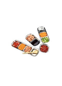 SYOSI Sauce Dish Stainless Steel Soy Tomato Sauce Salt Vinegar Sugar Spices Flavor Condiment Dip Bowls Korean BBQ Home Kitchen Plates  - Image 1