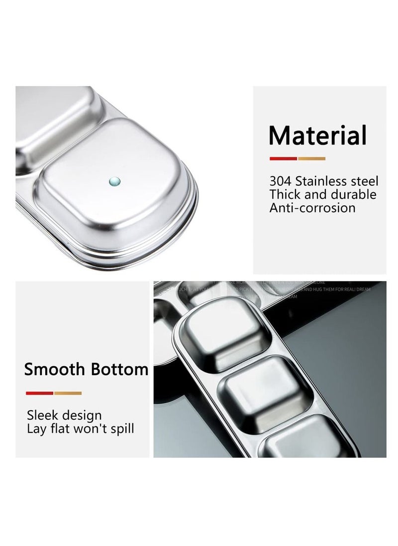 SYOSI Sauce Dish Stainless Steel Soy Tomato Sauce Salt Vinegar Sugar Spices Flavor Condiment Dip Bowls Korean BBQ Home Kitchen Plates  - Image 3