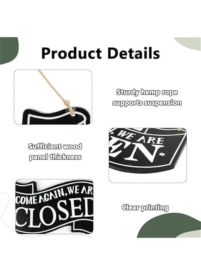 HOOKOR Durku Open Signs Double Sided Open Closed Sign Business Hours Sign Hanging Business Open Sign with Rope Hours of Operation Sign for Business Walls Window Shop Bar Hotel  - Image 3