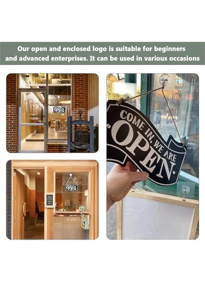 HOOKOR Durku Open Signs Double Sided Open Closed Sign Business Hours Sign Hanging Business Open Sign with Rope Hours of Operation Sign for Business Walls Window Shop Bar Hotel  - Image 4