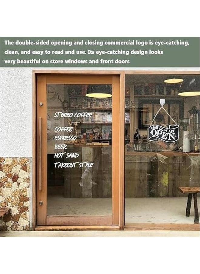 HOOKOR Durku Open Signs Double Sided Open Closed Sign Business Hours Sign Hanging Business Open Sign with Rope Hours of Operation Sign for Business Walls Window Shop Bar Hotel  - Image 5
