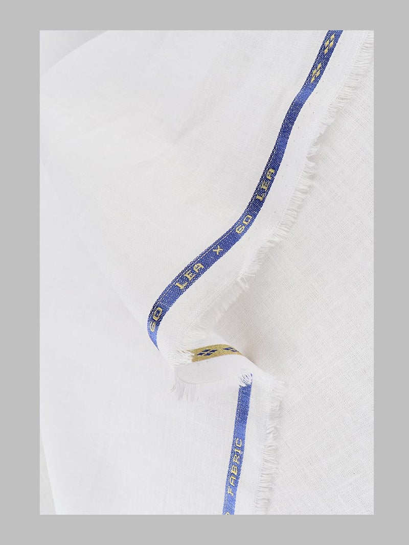 RAMRAJ COTTON رامراج كوتون قميص قطني للرجال باللون الأبيض من الكتان والقطن مع قماش الكتان والليوسيل - Image 3