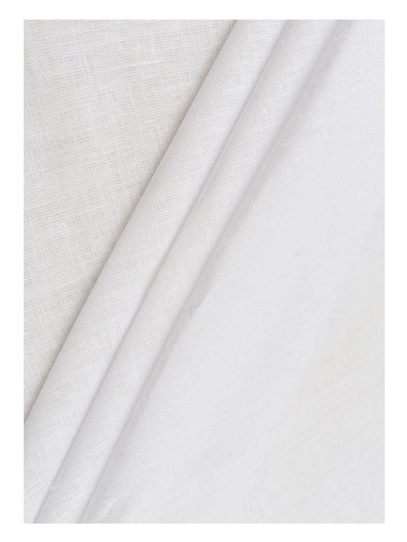 RAMRAJ COTTON رامراج كوتون قميص قطني للرجال باللون الأبيض من الكتان والقطن مع قماش الكتان والليوسيل - Image 1