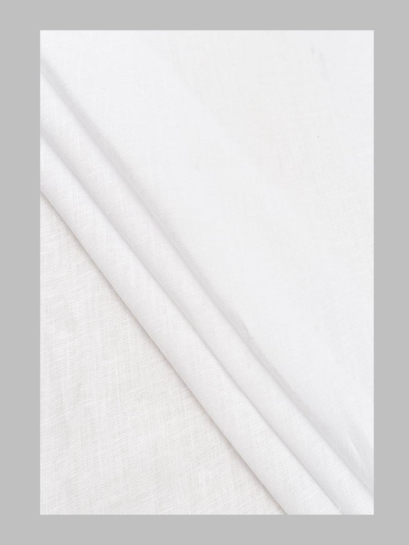 RAMRAJ COTTON رامراج كوتون قميص قطني للرجال باللون الأبيض من الكتان والقطن مع قماش الكتان والليوسيل - Image 4