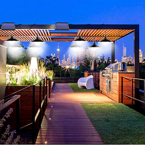 ABZXT Solar Pendant Lights Upgraded Double Bulb Lights IP65 Waterproof Dusk to Dawn Auto Lamp with Remote Controller for Outdoor Shed Barn Chicken Coop Bullpen Pig Pen Stables Tents etc(Dual Lamp) - Image 3