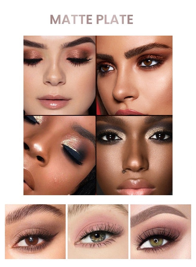 glamcolour 9 Color Eyeshadow Board, Glitter Matte Natural Neutral Color Eyeshadow, Waterproof Long-lasting Natural Blend Pigment Eyeshadow Board Makeup - Image 4