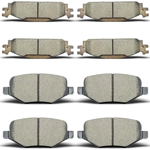 ALADICHE Ceramic Front Rear Brake Pads Brakes Kits Compatible with 2011-2017 Ford Explorer(base model ONLY), 2009-2019 Ford Flex,2010-2019 Ford Taurus,2011 Lincoln MKS,2010-2014 Lincoln MKT - Image 1