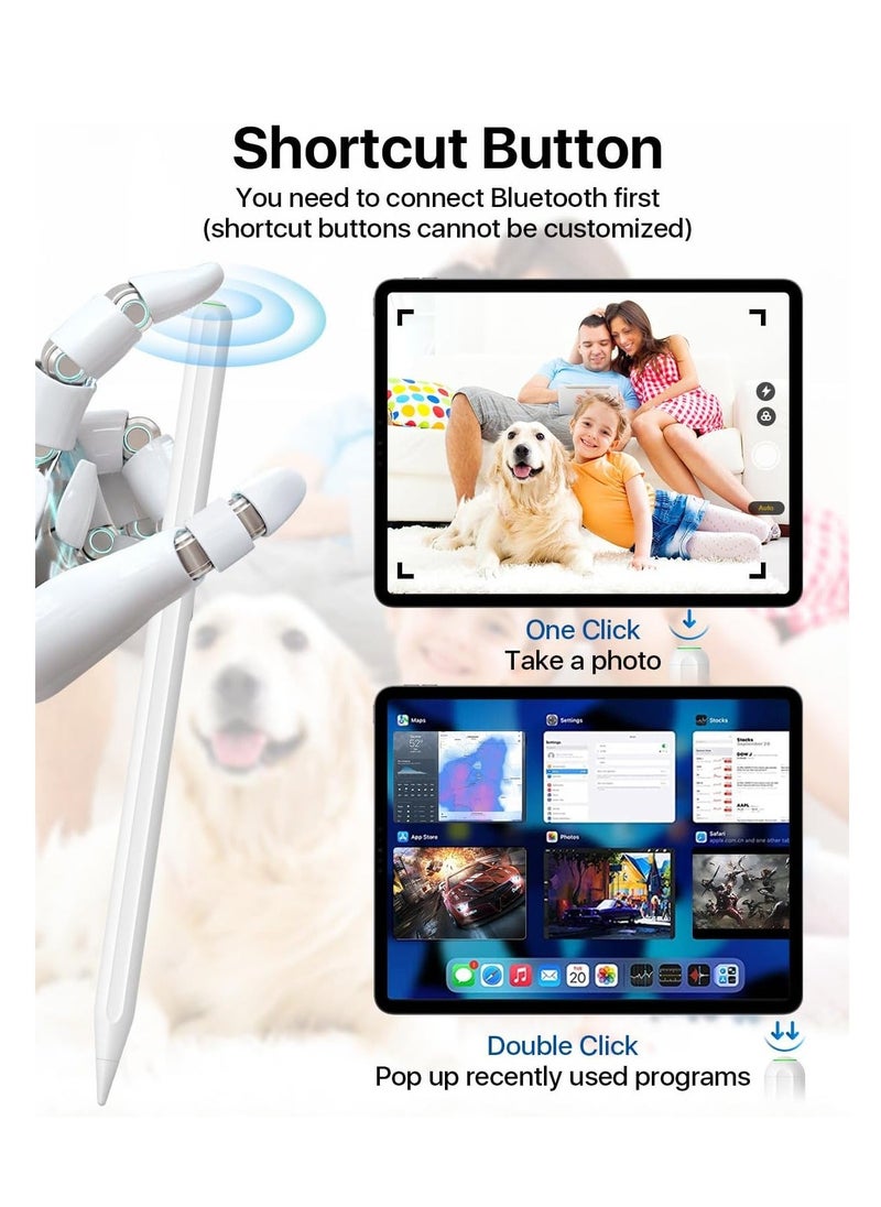 iPad Stylus Pen 2nd Generation Magnetic Wireless Charging Ergonomic Design and Palm Rejection for More Comfort During Use Compatible with iPad Pro 11 inch 1/2/3 iPad Pro 12.9 inch 3/4/5 iPad Air 4/5 iPad Mini 6 White  - Image 5