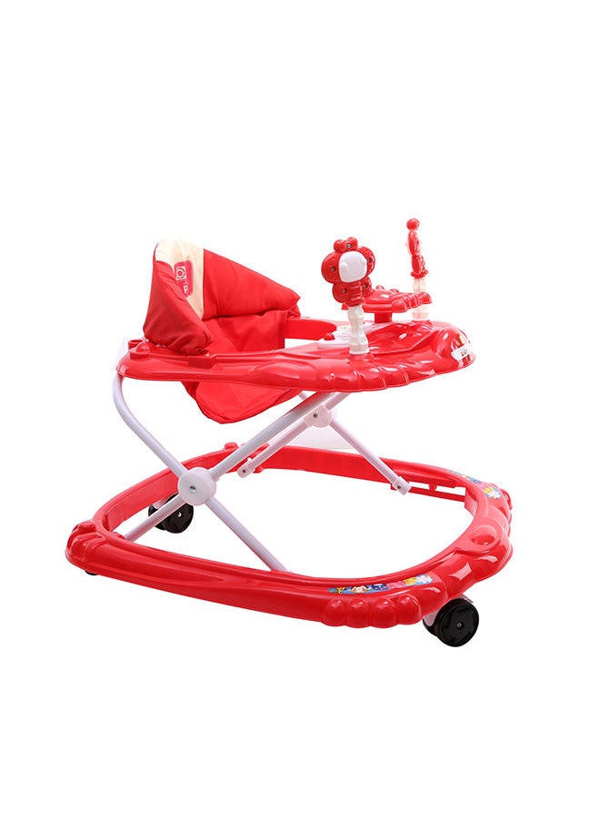 BABY PLUS - Height Adjustable Baby Walker With Music And Toys Play Tray, From 6 To 18 Months- Red - Image 1
