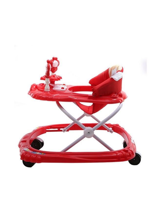 BABY PLUS - Height Adjustable Baby Walker With Music And Toys Play Tray, From 6 To 18 Months- Red - Image 1