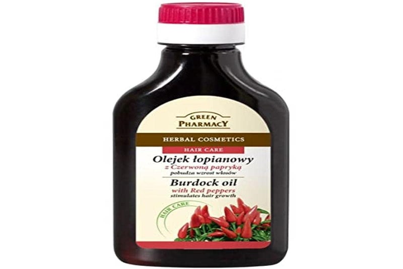 GREEN PHARMACY Elfa Pharm Natural Burdock-Root Oil with Red Peppers for Hair & Scalp Stimulates Hair Growth, 3.38 Fluid Ounce