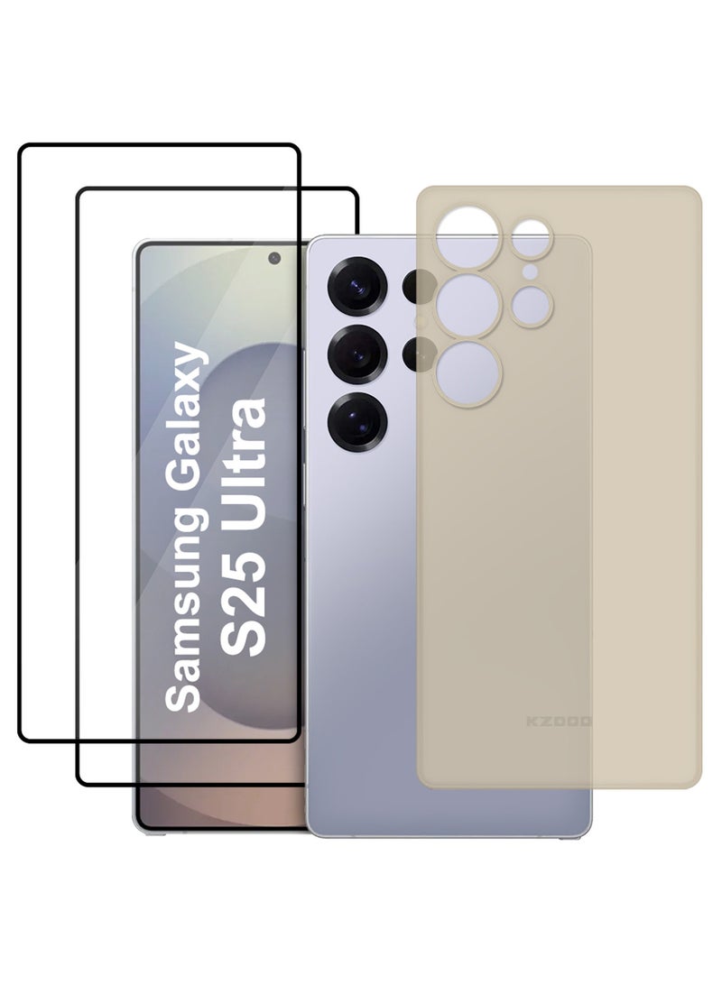 CATANES 3Packs Case for Galaxy S25 Ultra Air Skin Case All Around Full Protection Ultra Slim 0.3mm Thickness 4g Feather Weight with Two 3D Screen Protector- Desert Titanium - Image 1