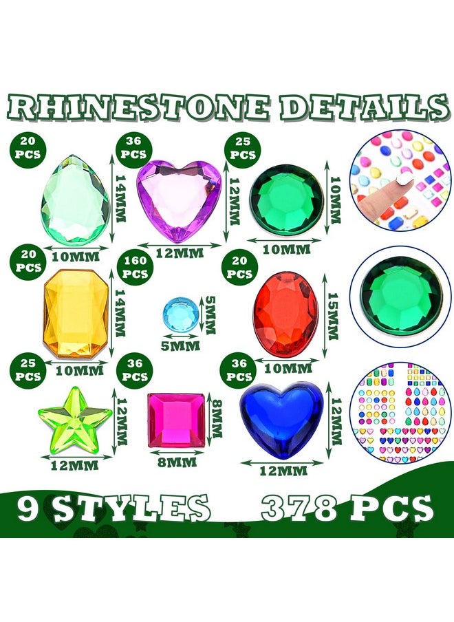 Marspark - 600 Pieces Colorful Glitter Foam Stickers For Kids Self Adhesive Stars Heart Shapes Glitter Stickers Jewels Stickers Gem Stickers Rhinestone For Valentine'S Day Crafts Gems Bling Jewels - Image 1