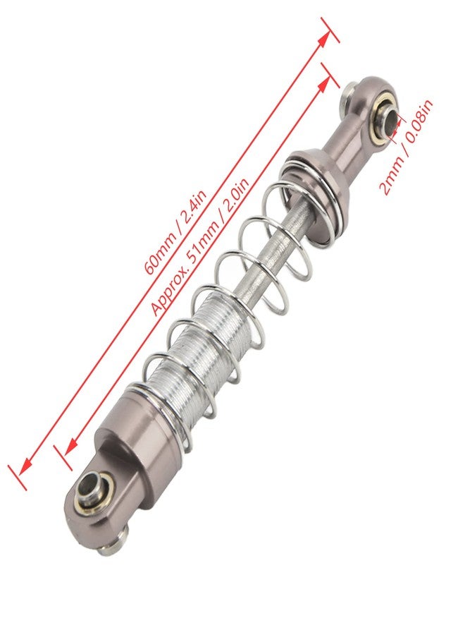 Dilwe RC Car Shock Absorber,2 Pairs RC Metal Shock Absorber 60mm RC Car Modification Parts for C14 C24 MN D90 99S () - Image 2