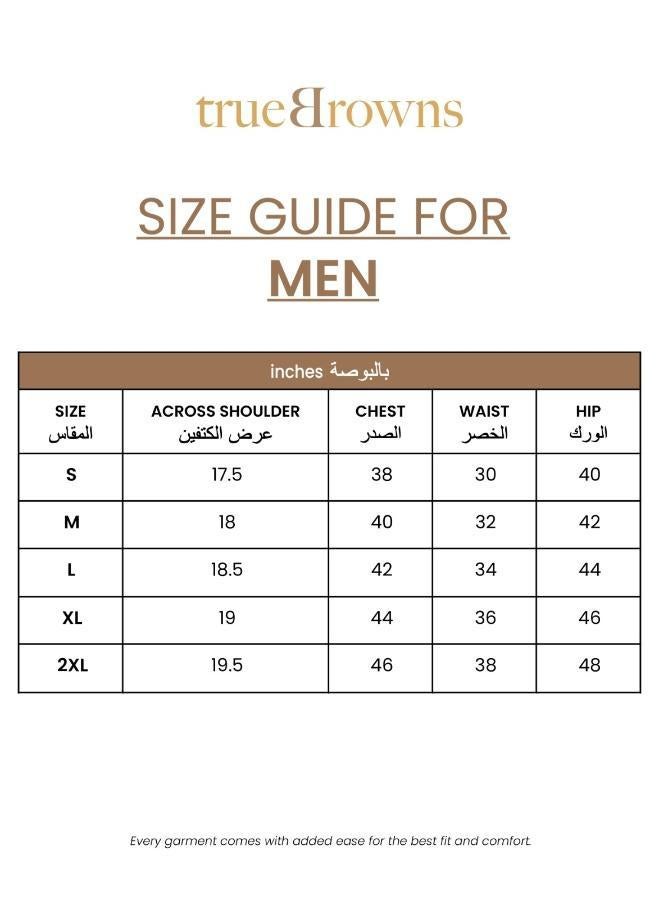 ترو برونز Men's Brown Cotton Shirt Collar Stylized Kurta Co-ord set  - Image 4