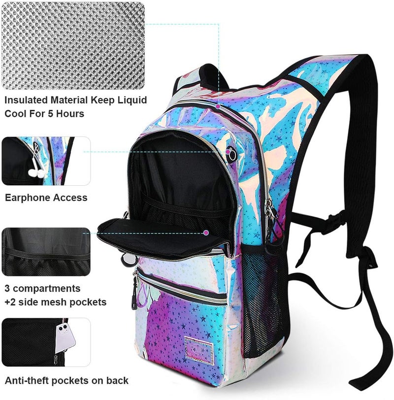 Mothybot Hydration Backpack Pack, Water Backpack 20L Capacities Included 2L Hydration Bladder, Festival Essential - Rave Hydration Pack Hydropack Hydro for Hiking, Running, Biking, Festival Gear - Image 5