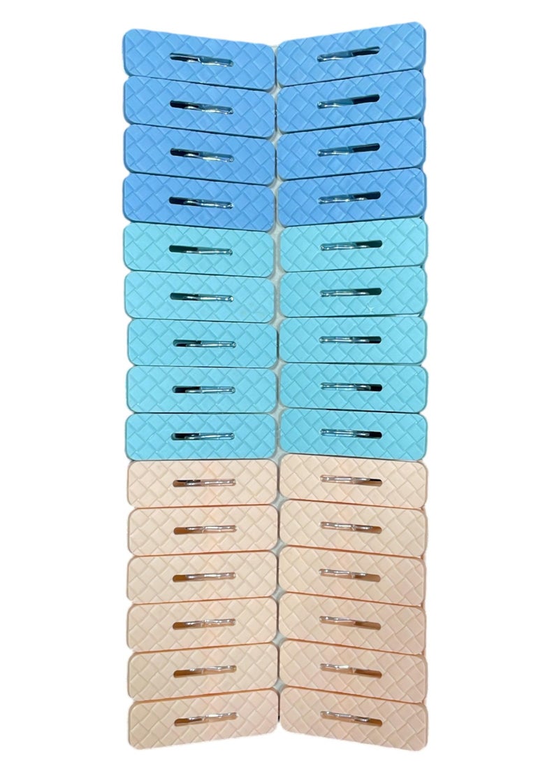 SAQOWARE 36 Pieces Cloth Clips | Hanger Clips, Slim-line Plastic Finger Clips Clothes Pants Hanger Clips | Clothing Line Clips Pegs Laundry Kitchen Outdoor | Multicolour  - Image 2